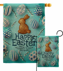 Easter Goodness Burlap Garden Flag Springtime Decorative Gift Yard House Banner - Picture 1 of 19