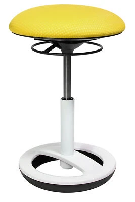 Bürohocker Arbeitshocker Drehstuhl Hocker Topstar Sitness Bob weiß gelb