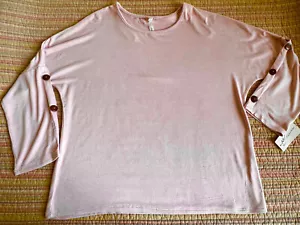 NY Collection Knit Top Size XL Pink Round Neck Blouse - Picture 1 of 10