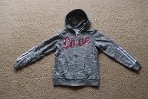 Reflex Girl’s Love Gray Full Zip Hoodie Cotton Blend Size M 9/10 - Picture 1 of 4