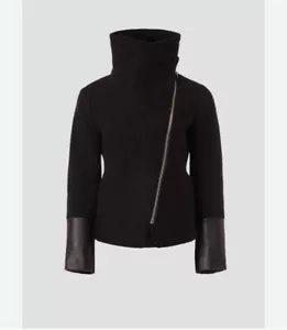 Club Monaco Wool & Lambskin Leather Jacket XS Luxury Trendy - Picture 1 of 20