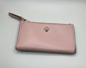 Rare Vintage Kate Spade Pink Pebbled Leather Credit Card ID Window Bifold Wallet - Picture 1 of 4