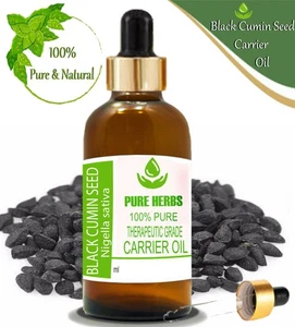 Semilla de comino negro (kalonji) de hierbas puras 100 % aceite portador puro y natural qm779 - Imagen 1 de 10