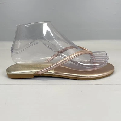 Sandalias Kate Spade Cabana Mujer Talla 6 Metálicas Oro Rosa Tanga Chanclas Zapatos Foto 1 de 4