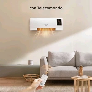 Termoventilatore Elettrico 2000W da Parete con Timer e Telecomando - Foto 1 di 6