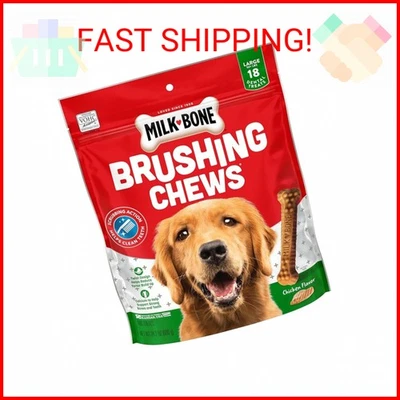 Original Brushing Chews 18 Large Daily Dental Dog Treats Scrubbing Act - Image 1 of 2