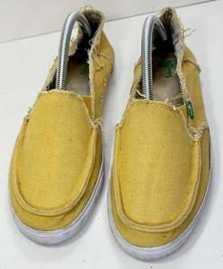 Sanuk Shoes Women Size 10 Yellow Casual Flats Loafers Boat Vacation Summer Fest - Picture 1 of 6