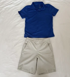 Nike Camicia Dri Fit Blu Ragazzo e Pantaloncini Tan Dry Fit - Foto 1 di 14