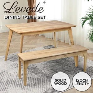 Levede Dining Sets 1XTable+1XBench Chair Coffee Tables Computer 120CM 4-6 Seater - Picture 1 of 11