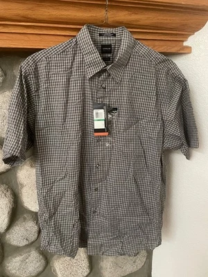 NUEVA Camisa Arrow Para Hombres Azul Negro Blanco Cuadros Sin Arrugas Talla L 16-16.5 Nueva con Etiquetas Foto 1 de 4