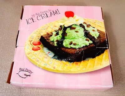 4 件老式 Oneida 华夫饼锥形 We All Scream 冰淇淋 8 英寸甜点盘 — 第 1/4 张图片