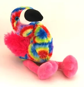 Peluche fenicottero rosa tie-dye 10" - Foto 1 di 3