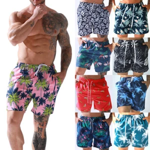 Men's Breathable Beach Surf Shorts Printed Swim Trunk Lightweight Vacation S-XXL - Picture 1 of 11