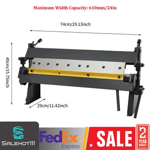 24" Pan and Box Brake Sheet Metal Pan and Box Metal Brake w Removable Fingers - Picture 1 of 21