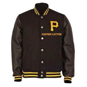Custom Varsity Jacket - Personalized Letterman Jacket with Leather Sleeves - Picture 1 of 2