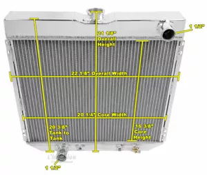 1966-1970 Ford Falcon Radiator,Polished Aluminum 3 Row Champion Radiator, #339 - Picture 1 of 6