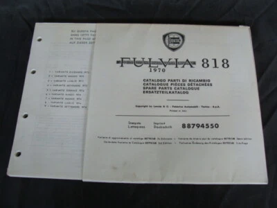 Lancia Fulvia aggiornamento catalogo parti di ricambio 88794550 - Immagine 1 di 4