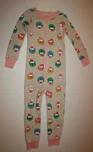 NEW Gymboree Girls 1 Piece Holiday Pajamas Gymmies PJs 3 7 year Animal Faces  - Picture 1 of 4