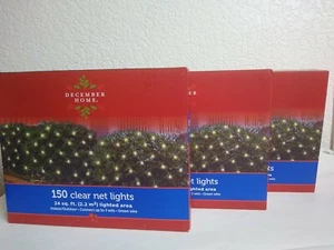 Lot of 3-150 Incandescent Clear Net Lights 4ft.x6ft. Each Indoor Outdoor - Picture 1 of 4