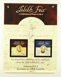 original 1999 LILITH FAIR vol. 2 & 3 record store promo poster ~ 17X22" ~ ARISTA - Picture 1 of 10