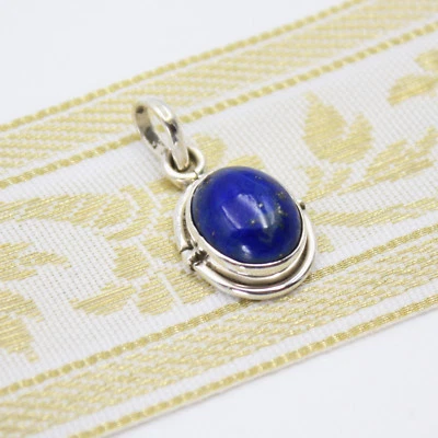 Pendente Lapislazzuli Argento 925 Ciondolo da Collana Ovale Blu Sterling Indra - Immagine 1 di 4