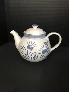 Corelle Coordinates Oceanview Stoneware Teapot 7" Blue White - Picture 1 of 8