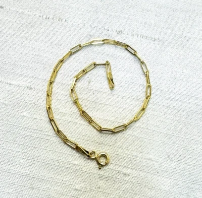 Cadena pulsera eslabones clip 7" 2,5 mm oro amarillo 14K sólido Foto 1 de 4