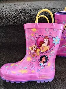Disney Princess Pink Wellies Welly Boots New Shop Soiled Child Size 9 RRP £20