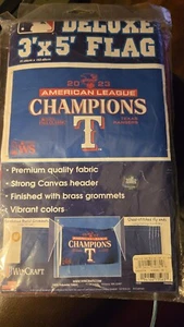 Texas Rangers MLB 2023 American League Champions Deluxe 3'x5' Flag/Banner New - Picture 1 of 3
