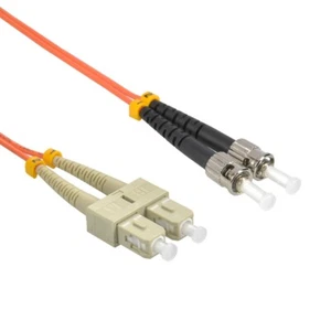 2m ST/UPC-SC/UPC OM1 Multimode Duplex OFNR 2.0mm Fiber Optic Patch Cable - Picture 1 of 1