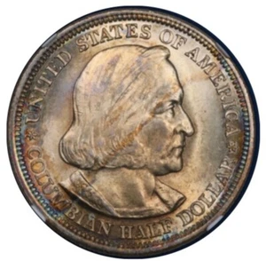 1893 CHICAGO Columbian Exposition Half Dollar, NGC MS-66, Rainbow Hues-Nice Tone - Picture 1 of 4