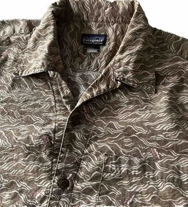 Camisa de Campamento Patagonia Vintage Y2K Algodón Orgánico Abotonada Trucha Algas Para Hombre Pequeña - Imagen 1 de 21