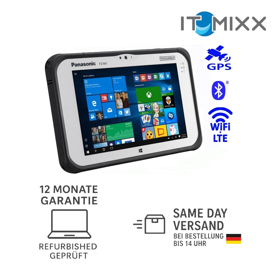 Panasonic ToughPad FZ-M1 MK2 Core M5-6Y57 256GB 4GB Win10 LTE  GPS NFC - Bild 1 von 4