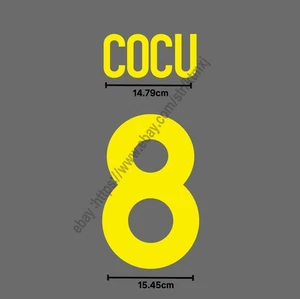 00/01 Barcelona Home Name Set – Cocu #8 Heat Transfer Patch Retro Style - Picture 1 of 2