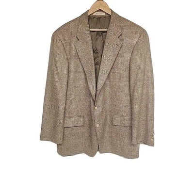 Vintage Chaps Ralph Lauren Coat 44 R Plaid Wool Tweed Blazer Jacket Preppy Sport - Image 1 of 4