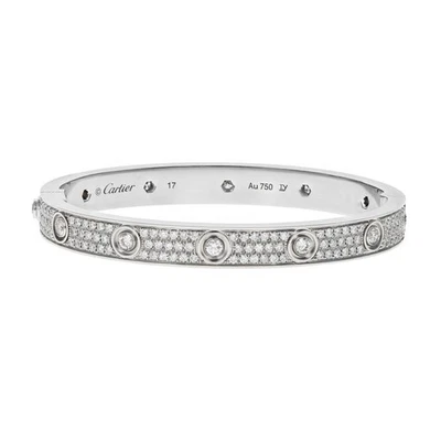 二手卡地亚铺面钻石爱情手链 - 17 码白金 — 第 1/4 张图片