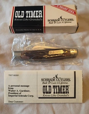 Navaja de bolsillo Schrade 340 T Old Timer 1991 nunca usada NS Railroad Norfolk Southern Foto 1 de 4