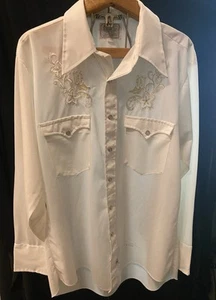 Vintage H Bar C California Ranchwear Pearl Snap Shirt Western Sz 16.5 - Picture 1 of 12