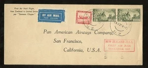 NEW ZEALAND SAMOAN CLIPPER 1937 FIRST FLIGHT CALIFORNIA - Picture 1 of 1