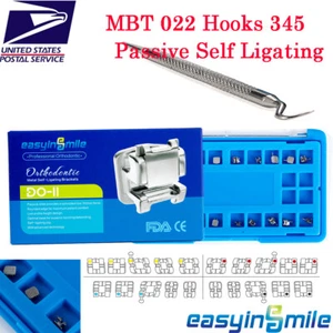 20 soportes pasivos de ortodoncia dental ranura mini MBT 022 ganchos base de malla 345 - Imagen 1 de 9