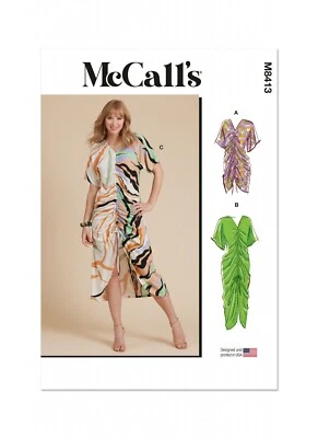 McCall's Very Easy SEWING PATTERN M8413 Caftan With Ruched Front 8-16 Or 18-26 - Image 1 of 4