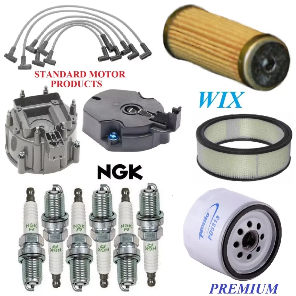Tune Up Kit Air Oil Fuel Filters Cap Wire Spark Plugs For GMC R3500 L6 4.8L 1987 - Image 1 of 1