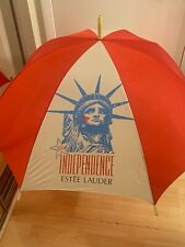 VINTAGE ESTEE LAUDER UMBRELLA PROMO RED/WHT/BLUE STATUE OF LIBERTY LOGO CLEAN VG