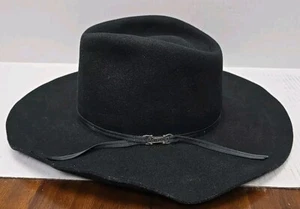 Vintage Renegade Headware 100% Wool Black Cowboy Western Hat Size 6 3/4 w/ Tag - Picture 1 of 15