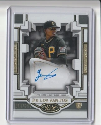 2023 Topps Tier One Yerry De Los Santos Break Out Auto RC 80/299 #BOA-YD2 Pirate - Image 1 of 2