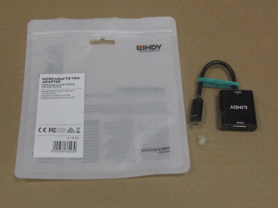 Lindy 38293 Micro-HDMI Typ D Stecker an VGA Buchse Konverter - Bild 1 von 3