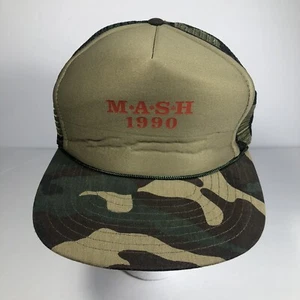 Vintage Mash 1990 Camo Snapback Hat Sportscap Brand Made In Taiwan - Picture 1 of 11