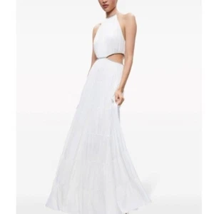 NWT Alice + Olivia Myrtice Embellished White Cut Out Maxi Dress6 - Picture 1 of 11