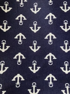 Tommy Hilfiger 100% Polyester Tablecloth Navy & White Anchors Round 78 inches - Picture 1 of 1