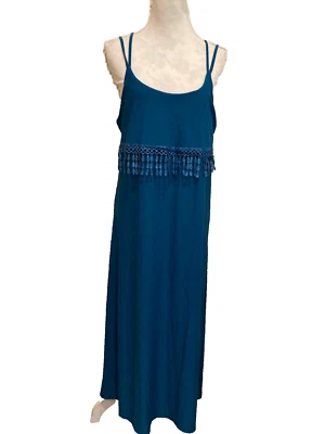 Maxi Vestido Jon & Anna NY, Grande, Doble Correa de Espagueti, Bordado, Elástico Foto 1 de 4